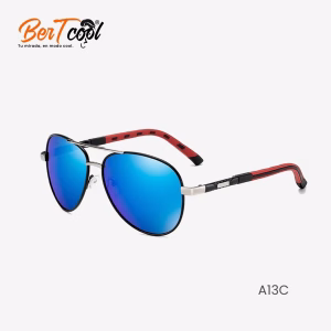 Lentes de sol modernos modelo Aviador Azul Reflejante Tipo Espejo