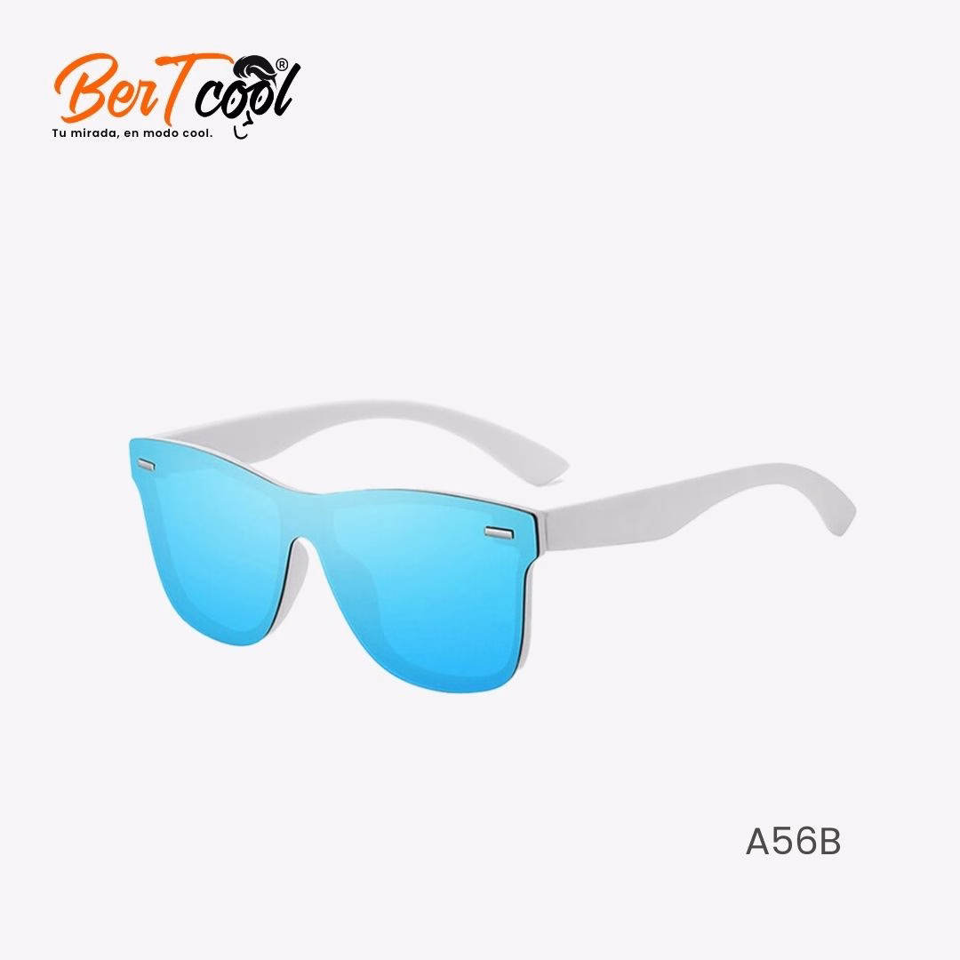 Lentes de sol modernos para hombre modelo Deportivo Azul Reflejante Tipo Espejo