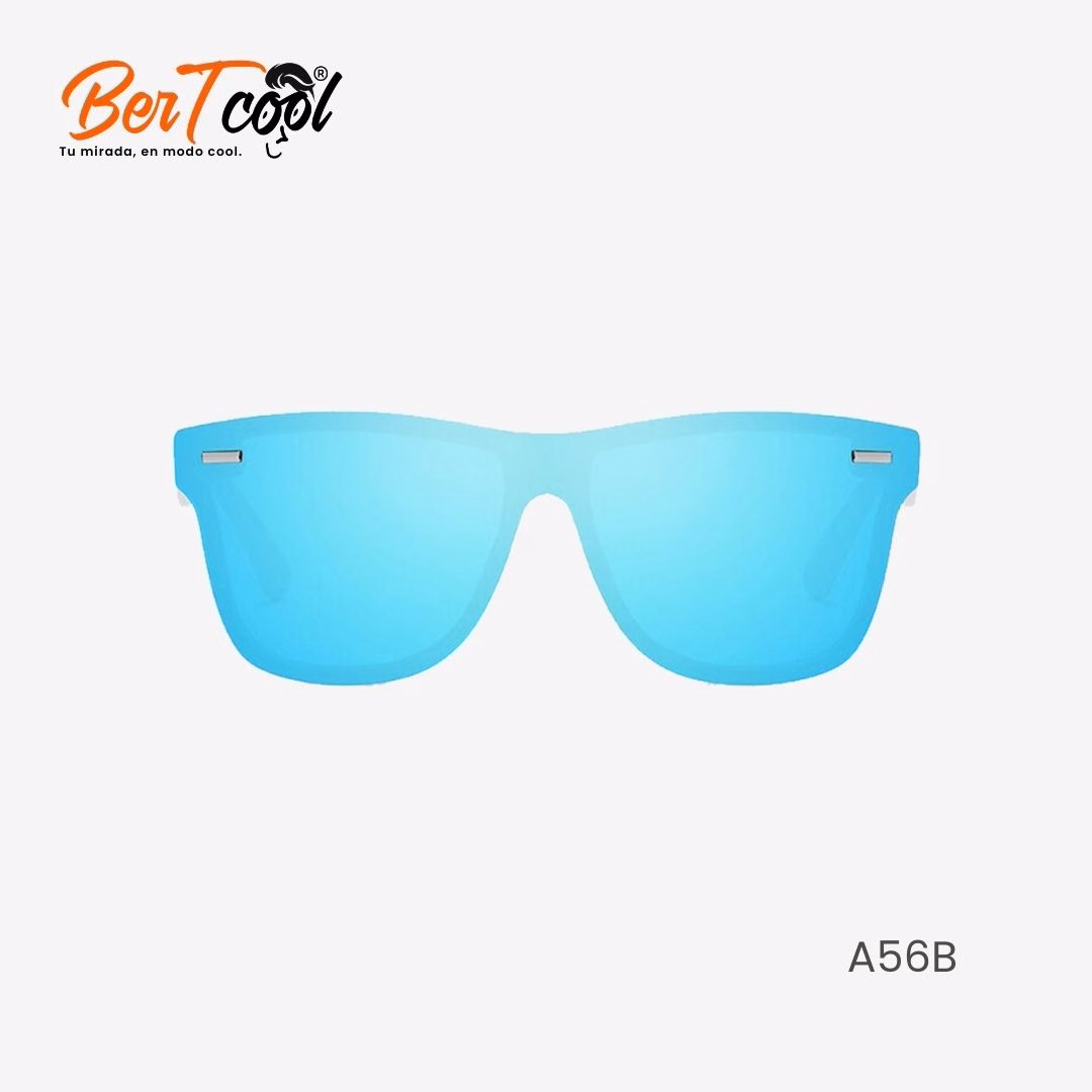 Lentes de sol modernos para hombre modelo Deportivo Azul Reflejante Tipo Espejo